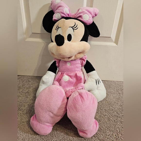 Disney Minnie Mouse Plush 26" Blk/Pink - Picture 4 of 8